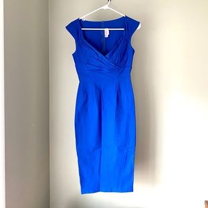 Pinup girl royal blue midi dress